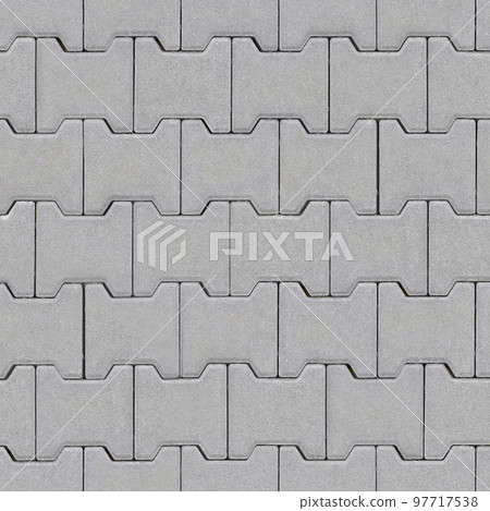 The road is lined with gray bricks.Texture or background 97717538