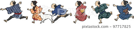 日式形像一個人在奔跑 97717825