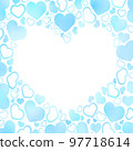 blue heart square frame 97718614
