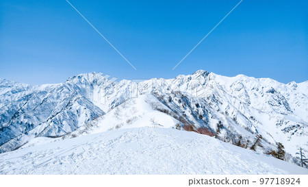冬季登山登山：從琴見山山頂眺望鹿島射岳和五龍山 97718924