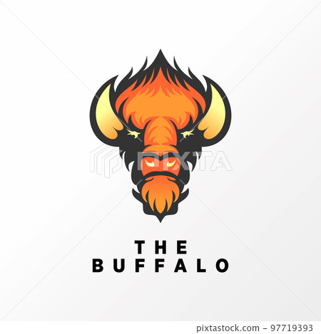 Simple and unique buffalo head in fierceness or anger image graphic icon logo design abstract concept vector stock. Can be used as symbol related to animal or character. 97719393