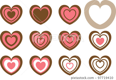 Heart set with white heart 97719410