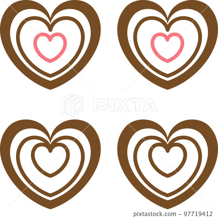 Brown heart latte art style 97719412