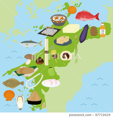 Illustration set of special products of Ehime Prefecture 97719429