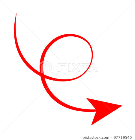 Down arrow with a twist 97719540