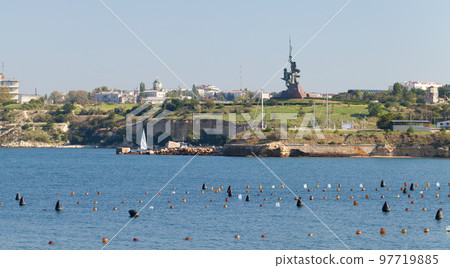 Sevastopol bay view. Panoramic cityscape photo 97719885