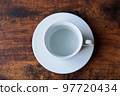 Empty coffee cup seen from above 97720434
