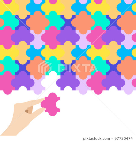 Autism awareness day puzzle pattern solidarity poster 97720474