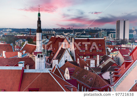 Tallinn view at sunset 97721638