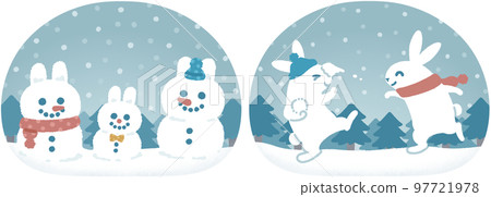 兔子雪人 / 兔子打雪仗 97721978
