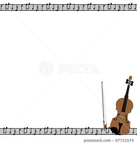 Realistic violin illustration square frame material 97722074