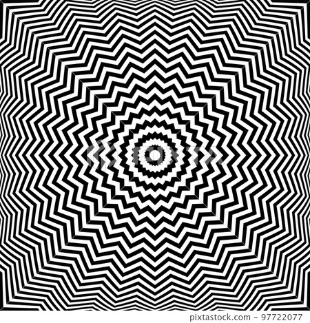 Abstract Geometric Zig Zag Lines Op Art Pattern. 3D Effect. 97722077