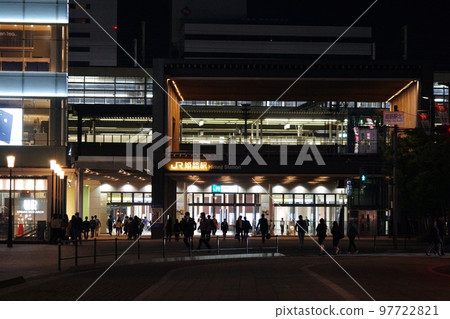 Bustling Himeji Station at night 97722821
