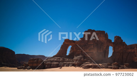 Abstract Rock formation at Boumediene , Tassili nAjjer national park, Algeria 97723002