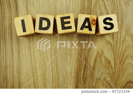 top view ideas letters alphabet wooden cubes on wooden background top view ideas letters alphabet wooden cubes on wooden background 97723144