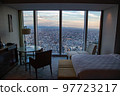 Skyscraper hotel room view 97723217