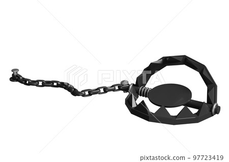 Bear Trap isolated. business trap, scammer concept, 3d illustration, 3d render 97723419