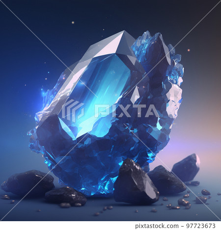 寶石藍寶石昂貴的鑽石礦石藍色 97723673