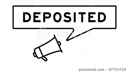 Megaphone icon with speech bubble in word deposited on white background 97724720