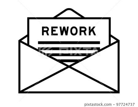 Envelope and letter sign with word rework as the headline Envelope and letter sign with word rework as the headline 97724737