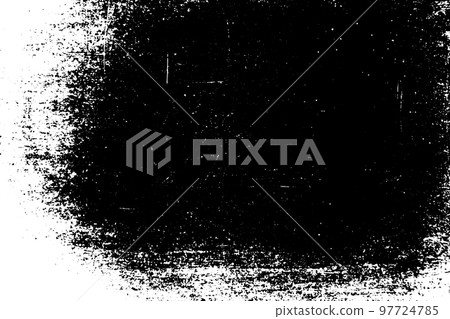 Grunge black and white scratched textured background. Abstract messy and distressed element. (vector) 97724785