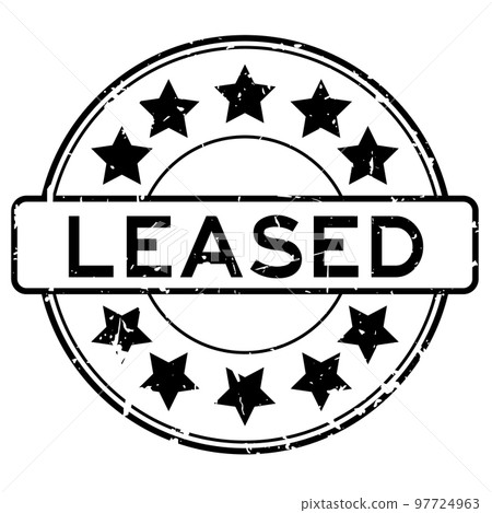 Grunge black leased word with star icon round rubber seal stamp on white background Grunge black leased word with star icon round rubber seal stamp on white background 97724963