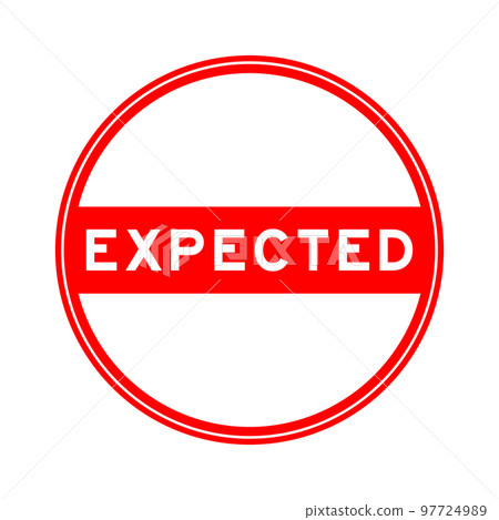 Red color round seal sticker in word expected on white background Red color round seal sticker in word expected on white background 97724989