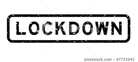 Grunge black lockdown word square rubber seal stamp on white background Grunge black lockdown word square rubber seal stamp on white background 97725042