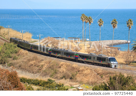 783 series limited express train along the Ariake Sea (JR Kyushu) 97725440