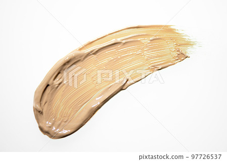 Material up of cream foundation drawn with a brush Material up of cream foundation drawn with a brush 97726537