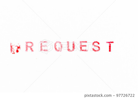 Red color ink rubber stamp in word request on white paper background 97726722