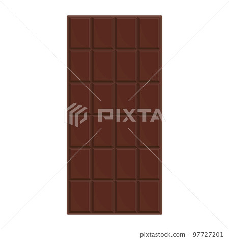 Large chocolate bar without packaging, color isolated vector illustration in cartoon style 97727201