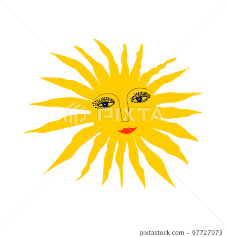 Vector sun illustration.Cartoon character Vector sun illustration.Cartoon character 97727973