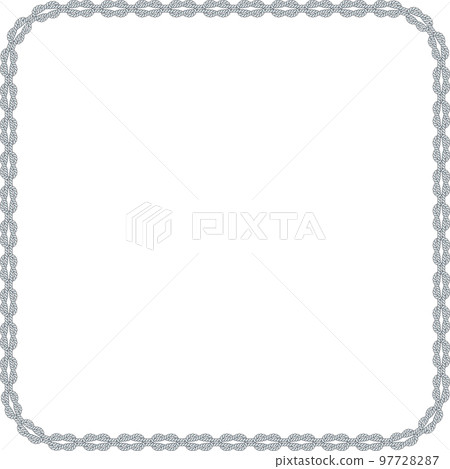 Square rope frame isolated on white background. Twisted cord. Square rope frame isolated on white background. Twisted cord. 97728287
