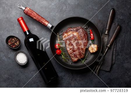 Grilled ribeye beef steak 97728319
