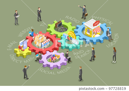 3D Isometric Flat Vector Conceptual Illustration of Omnichannel 3D Isometric Flat Vector Conceptual Illustration of Omnichannel 97728819