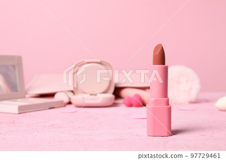 Concept of female accessories, different cosmetics, space for text Concept of female accessories, different cosmetics, space for text 97729461