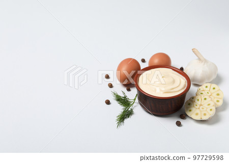 Concept of sauce, mayonnaise, space for text 97729598