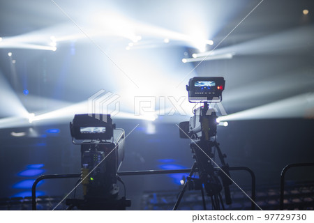 stream at a concert in a hall without spectators 97729730