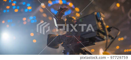 stream at a concert in a hall without spectators stream at a concert in a hall without spectators 97729759