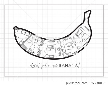 Banana construction drawing white 97730036
