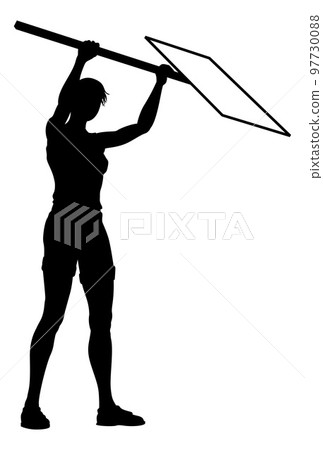 Protest Rally March Picket Sign Silhouette Person Protest Rally March Picket Sign Silhouette Person 97730088