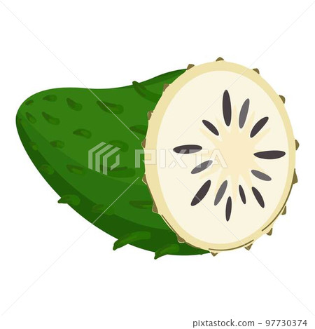 Nature soursop icon cartoon vector. Graviola plant. Exotic fresh Nature soursop icon cartoon vector. Graviola plant. Exotic fresh 97730374