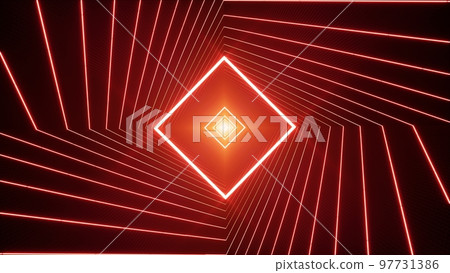 Glowing Red Diagonal Lamp with Diamond Shape Light Background 3D Render 97731386