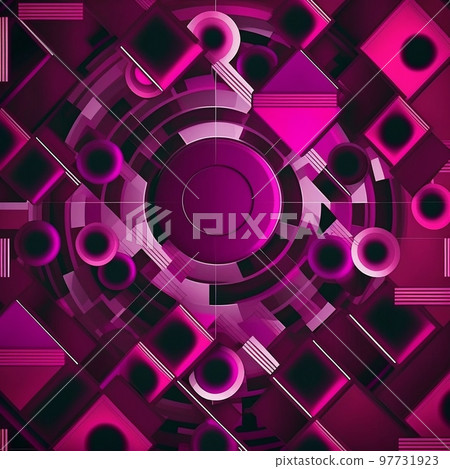 Panton next year, magenta, neon geometric shapes, background 97731923