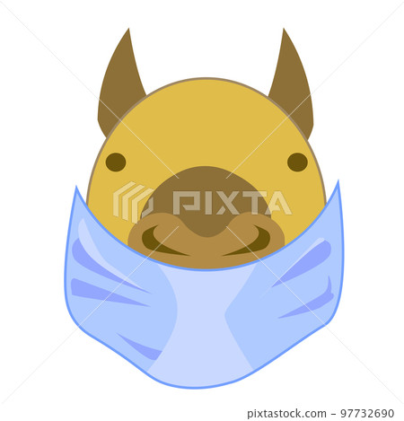 Camel in medical mask. STOP PANIC. Quarantine, stay at home, shelter in please, home office, poster. fight covid-19 corona virus. Camel fight virus concept. corona viruses 2019-ncov concept 97732690