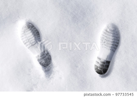 Snowfield with footprints Snowfield with footprints 97733545
