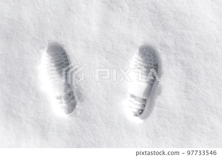 Snowfield with footprints Snowfield with footprints 97733546