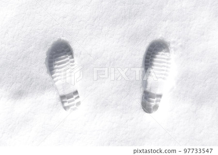 Snowfield with footprints Snowfield with footprints 97733547
