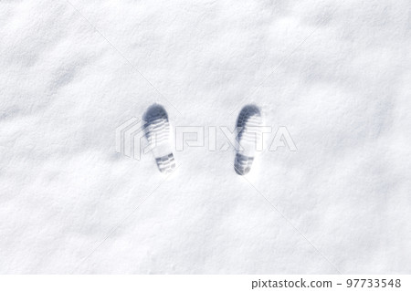 Snowfield with footprints Snowfield with footprints 97733548